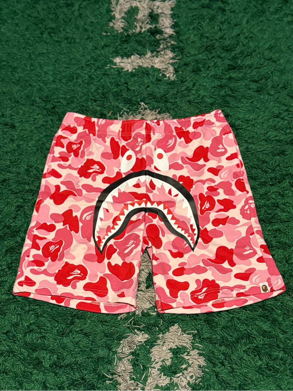 Bape Pink & Red Camo Shark Shorts